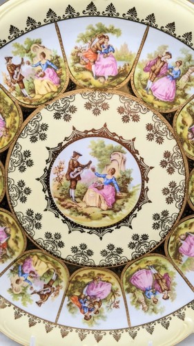 Hutschenreuther Sylvia CN Porcelain FRAGONARD LOVE STORY 12" Cake Plate Handles - Picture 3 of 7