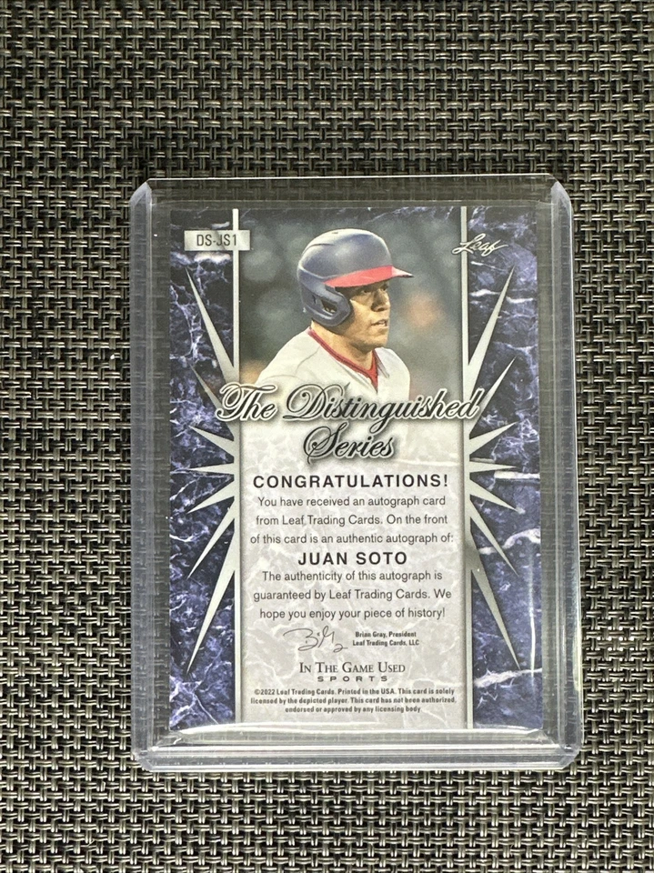 Hoja deportiva 2022 Juan Soto DS-JS1 #/15 serie distinguida autógrafo automático Foto 2 de 2