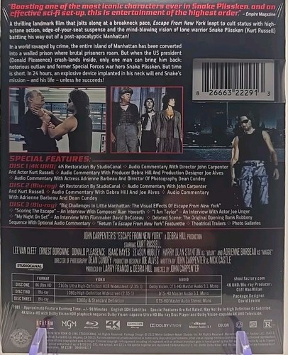 Escape From New York (4K UHD + Blu-ray) Deluxe Collector Ed. Poster, Pins, Vinyl - Picture 15 of 22