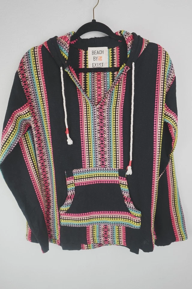 Sudadera con Capucha Beach by Exist Baja Multicolor Rayas Tejido Algodón Talla M Foto 2 de 4