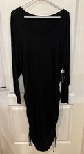 Black Tape Women's Black Dress Round Neck Gathered Sides Plus Size 3X NWT