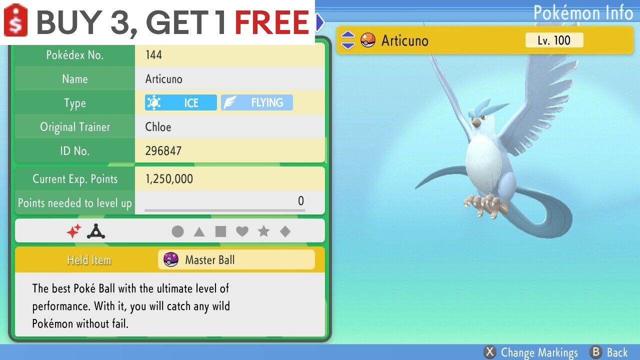 Shiny ARTICUNO 6IV / Pokemon Brilliant Diamond and Shining -  Denmark