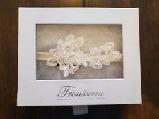 White Beaded Bridal Wedding Garter -NEW 