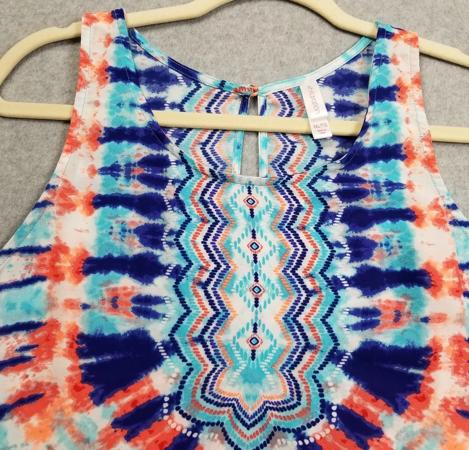 Xhilaration 女式背心 2XL XXL 领带染料无袖衬衫春夏 — 第 2/4 张图片