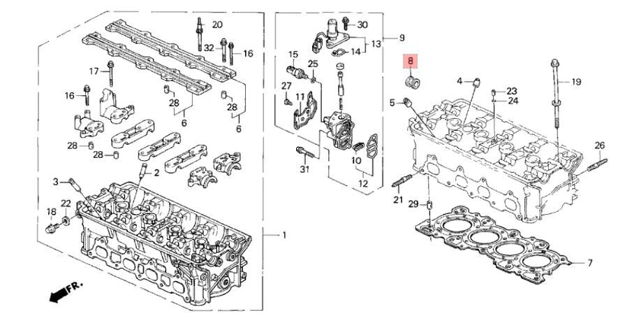 Honda Genuine Cam Plug 12513-P30-000 Del Sol 94-95 Prelude 92-01 Integra 90-95  Foto 2 de 4