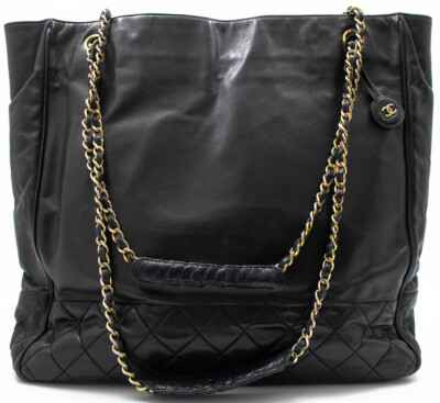 CHANEL TOTE BAG CHAIN SHOULDER BAG 255 TASCHE SCHULTERTASCHE MATTELASSE LUXUS