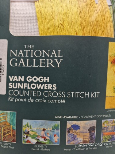 NEW Vintage DMC Counted Cross Stitch Kit "Van Gogh Sunflowers" 11.5" x 14.5" - Picture 7 of 9