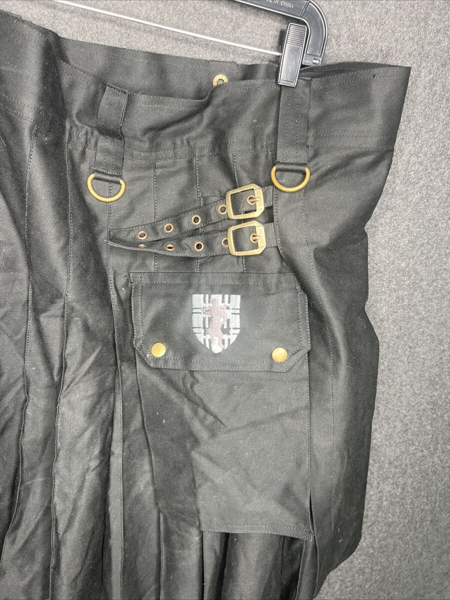 Damn Near Kilt Em Mens Medium Large/XL Utility Kilt Black Damn Near Kilt Em Mens Medium Large/XL Utility Kilt Black