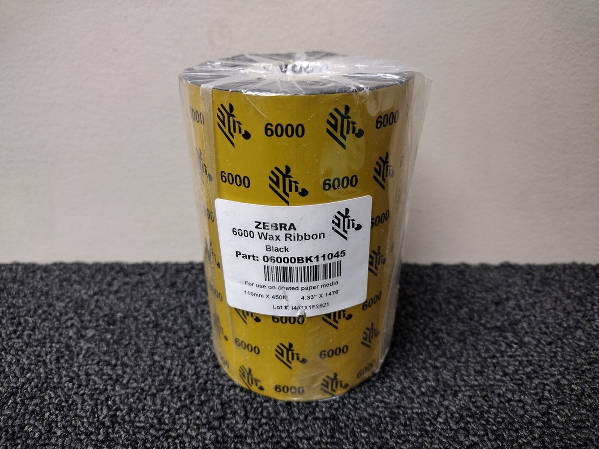 ZEBRA 6000 WAX RIBBON (4.33 ZEBRA 6000 WAX RIBBON (4.33