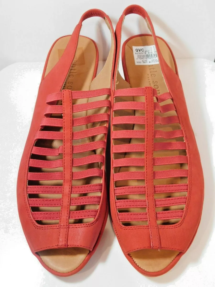 Nwb Femmes Gentle Souls By Kenneth Cole Lee Rouge Daim Bride Sandales Sz 11M