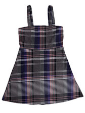 Forever 21 Sleeveless Plaid Mini Dress Size L Multicolor Wide Strap Preppy