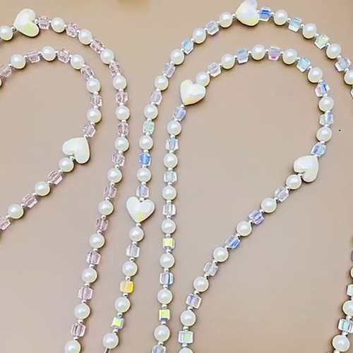 Hanging Decoration Wallet Necklace Chain Pearl Love Bead Phone Lanyard Phone - Photo 7 sur 12