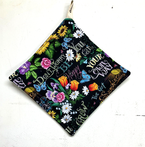 1 Juego de Toalla Colgante de Cocina Hecha a Mano Gris y Bache Estampado Floral Reutilizable Nuevo - Imagen 5 de 5