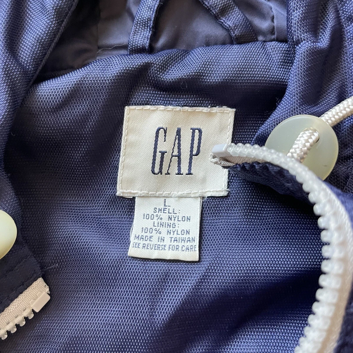 Vintage GAP Nylon Anorak Pullover Jacket Large Blue Oasis 90's