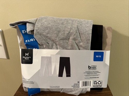 Member's Mark Girl's 3-Pack My Favorite Tough Cotton Capri Leggings Size 10/12 - Picture 2 of 2