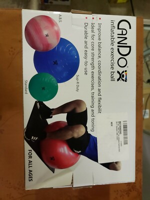 CanDo Deluxe ABS Inflatable Exercise Ball, Green, 25.6''
