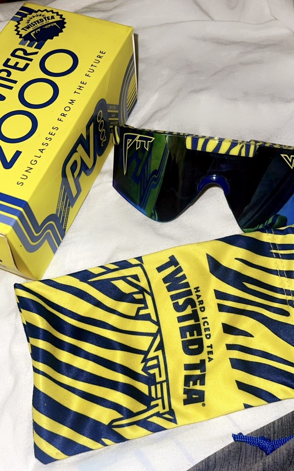 Pit Viper X Twisted Tea Sunglasses Twea Party Blue Yellow **RARE** eBay