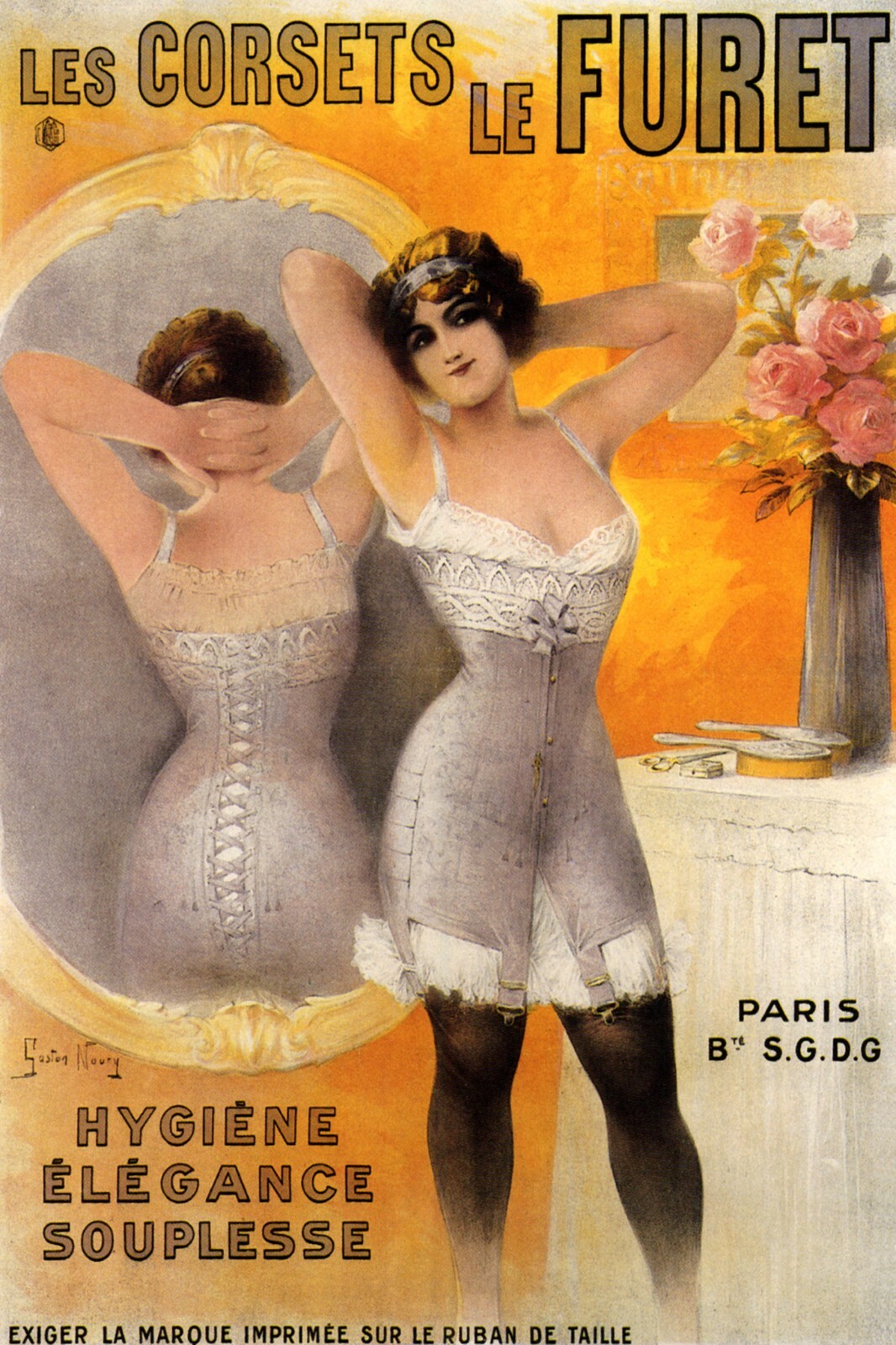 Corset Women Wardrobes Fashion Female Beauty Paris Vintage Poster Repro FREE S/H-image