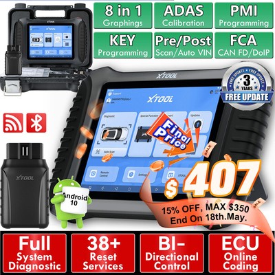 $407 IP900BT Car Bidirectional Diagnostic Scanner Key Programming ECU Coding FCA