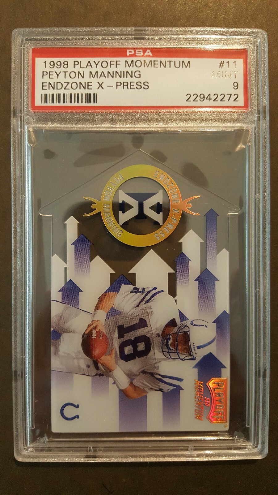 Peyton Manning Playoff Momentum Endzone X-Press #11 Die-Cut
