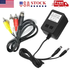 AV RAC Audio Cable Cord Adapter+AC Power Supply For SEGA Genesis 1&2/3 1631 1461