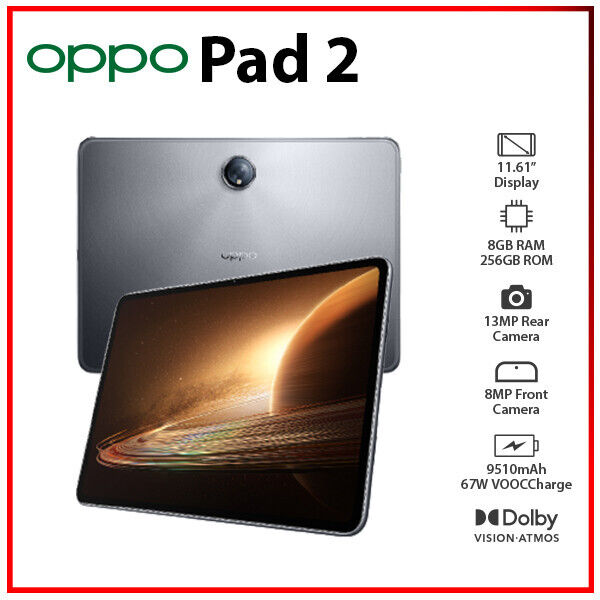 Wi-Fi) NEW OPPO Pad 2 8GB+256GB GREY Bluetooth Octa Core Wi-Fi) NEW OPPO Pad 2 8GB+256GB GREY Bluetooth Octa Core