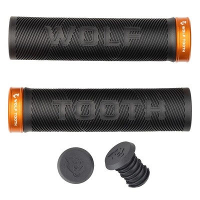 Paar Lenkergriffe Echo Lock / On Schwarz/Orange 484042013 Wolftooth Fahrrad MTB