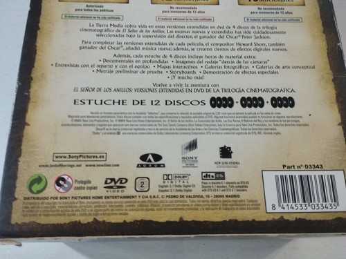 El Señor de los Anillos Trilogia - Version Extendida 12 x DVD en Caja Region 2 - Imagen 3 de 8