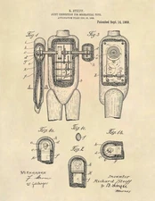 Steiff Teddy Bear Patent Art Print- Vintage Antique Steiff Bear - 782