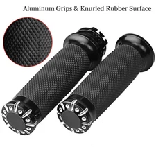 New Motorcycle Hand Grips Handle Bar Rubber Gel Black For Yamaha Honda Kawasaki