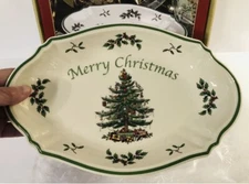 BNIB Spode Christmas Tree Open Vegetable Dish  1 11-1/2-Inch