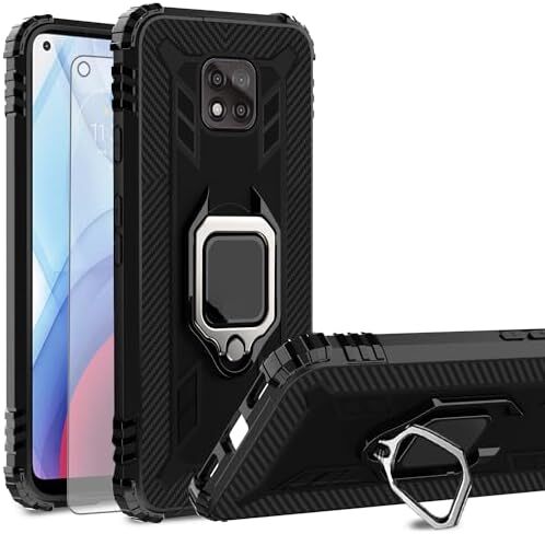 Phone Case for Moto G Power 2021 with Tempered Glass Screen Protector Cover and