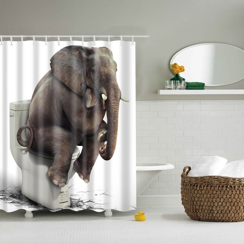 Waterproof Polyester Fabric Bathroom Shower Curtain Sheer Panel Decor 12 Hooks - Bild 28 von 58