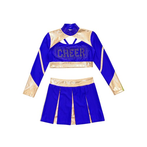 Kids Girls Dance Outfits Letter Print Crop Top Stage Performance Cheerleading - Picture 36 of 49