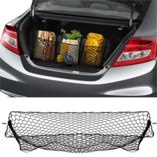 For Honda Civic Si Hatchback Rear Truck Bed Cargo Net Elastic Storage Mesh &Hook