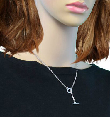 Ky & Co Toggle Necklace Rope Chain Silver Tone Lariat 18'' USA Made