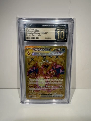 CGC 10 PRISTINE Charizard ex 228/197 Obsidian Flames Hyper Rare 2023 Graded🔥🔥