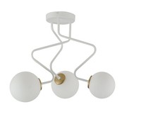Deckenlampe Wohnzimmer Weiß Gold Metall Glas Satiniert G9 3-Flammige Leuchte