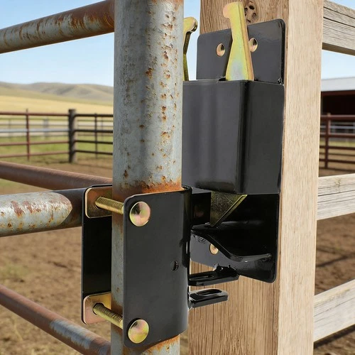 2 Way Heavy-Duty Farm Gate Latch Lockable Fence Latch with Self-Locking Nut