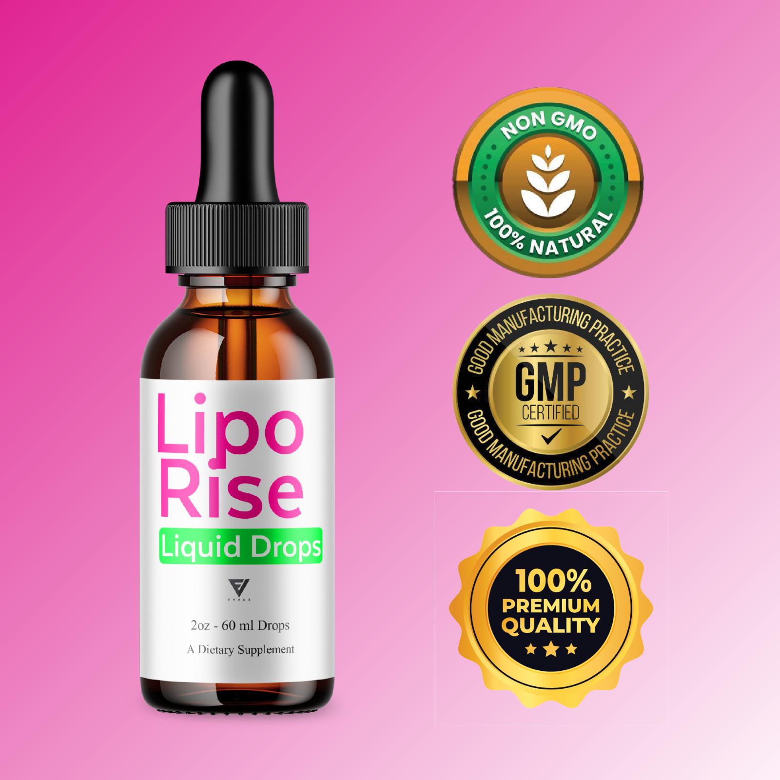 LipoRise Drops, Lipo Rise Daily Overall Health Support Drop (2oz)