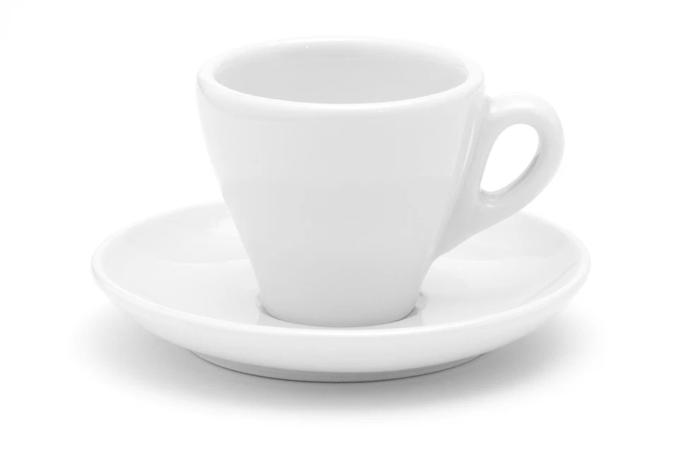 6er Tassenset Italia Porzellan Espressotassen mit Untertasse weiß dickwandig - Bild 4 von 4