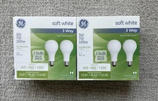 Old Style GE 3-way light bulbs 30/70/100, 2 packs of 2