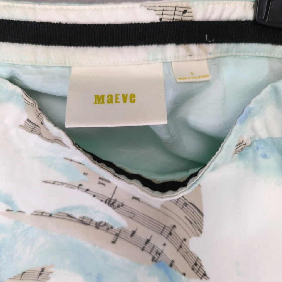 Falda circular Anthropologie Maeve pájaros cantores nubes hasta la rodilla talla 0 Academia Boho Foto 4 de 4