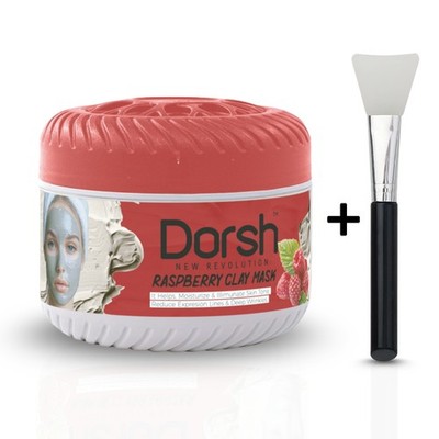 Gesichtsmaske 400g   Raspberry Clay Mask mit Tonerde & Arganöl + Maskenbürste