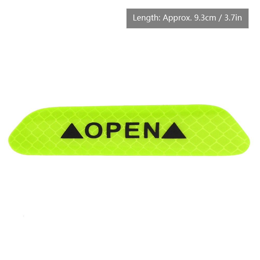 (Green)4Pcs Self Adhesive Car Door Reflective Warning Decal Safety Strip BL