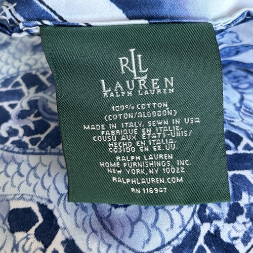 2 Ralph Lauren PALM HARBOR Blue White Small Accent Throw Pillow 13x13 Italy - Picture 7 of 8