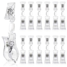 20 Pieces Double Sided Sign Clip, Clear Retail Merchandising Signs Display Ta...