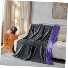 Waterproof Blanket for Couch Sofa Bed, Small Stain Proof 60x40 in Grey/Violet
