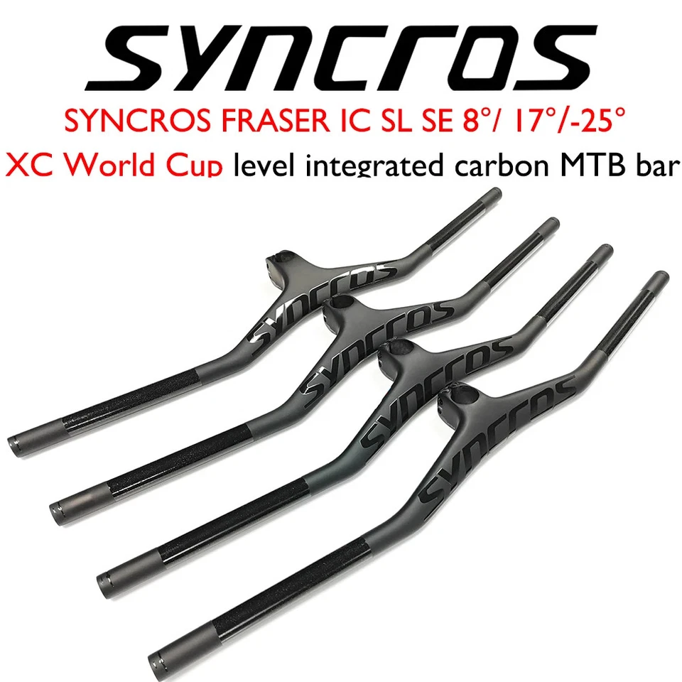 Manillar integrado de bicicleta de montaña de carbono ángulo -8/-17/-25 grados con potencia Foto 4 de 4