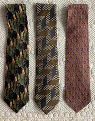 ERMENEGILDO ZEGNA (3) Labeled Italy Assorted Designer Ties  Private Collection